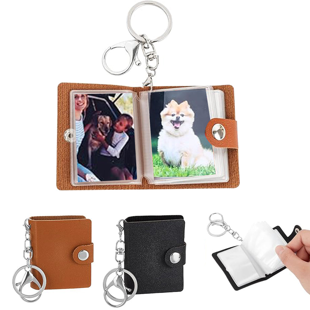 HASTHIP 2 Pack 2 inch Leather Mini Photo Album Keychain, Valentine Photo Storage with Keychain Pocket Photo Album Keychain - Gift Idea for Father's Day, Birthdays, Anniversaries HASTHIP 2 Pack 2 inch Leather Mini Photo Album Keychain, Valentine Photo Storage with Keychain Pocket Photo Album Keychain - Gift Idea for Father's Day, Birthdays, Anniversaries